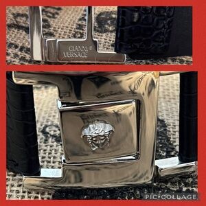 Authentic Gianni Versace black leather belt Size 80 or 32